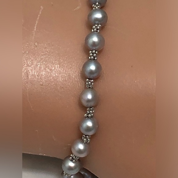 14K Gold Clasp & Spacer Beads Fresh Water Pearl Beaded Bracelet 7 in - Picture 3 of 10